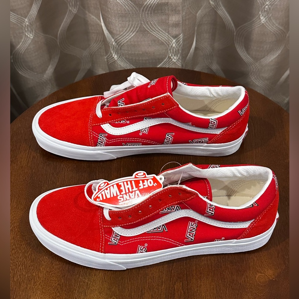 VANS Old Skool Misprint Red/White Shoes - size: Men 10.5 / Women 12